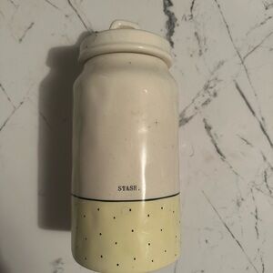 Cream and Yellow Polka Dot Stash Jar
